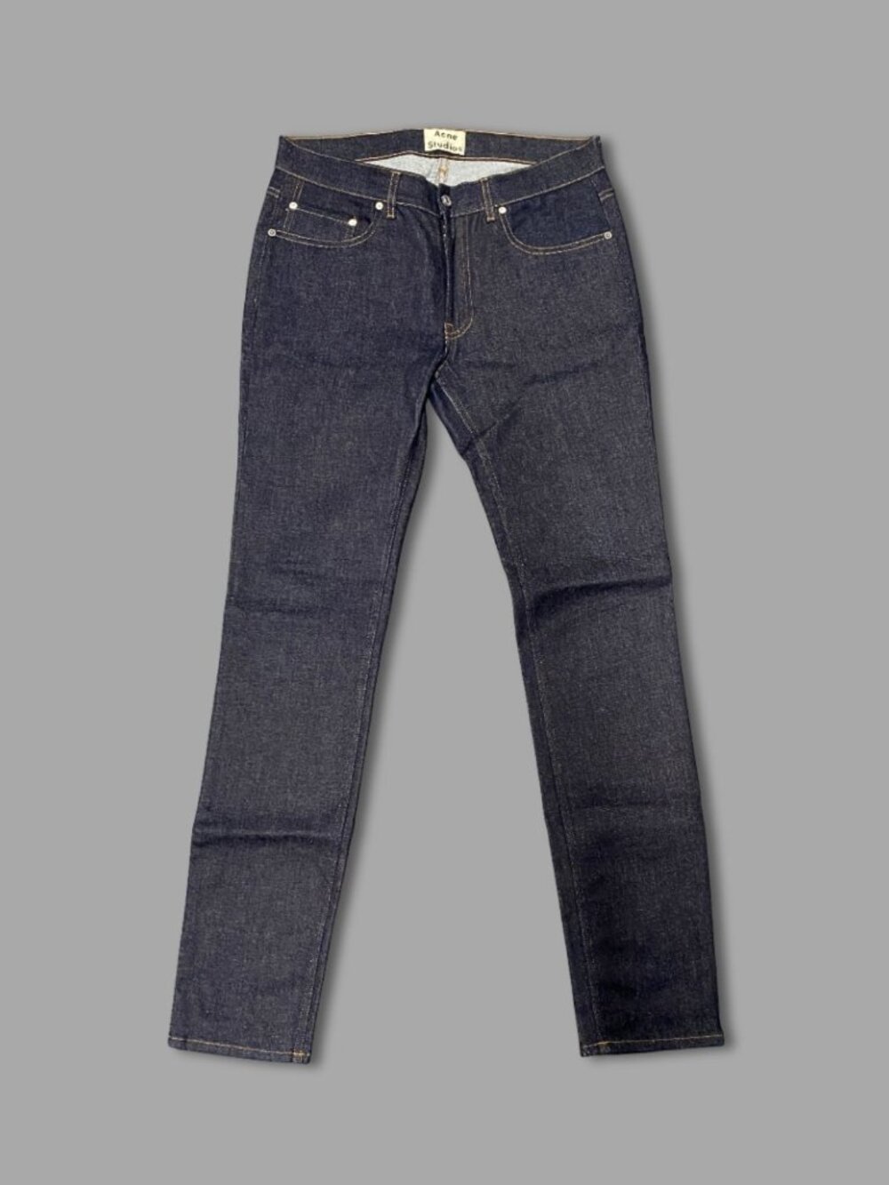 ACNE STUDIOS Dark Indigo Selvedge Denim Cotton Blend Slim Fit Jeans